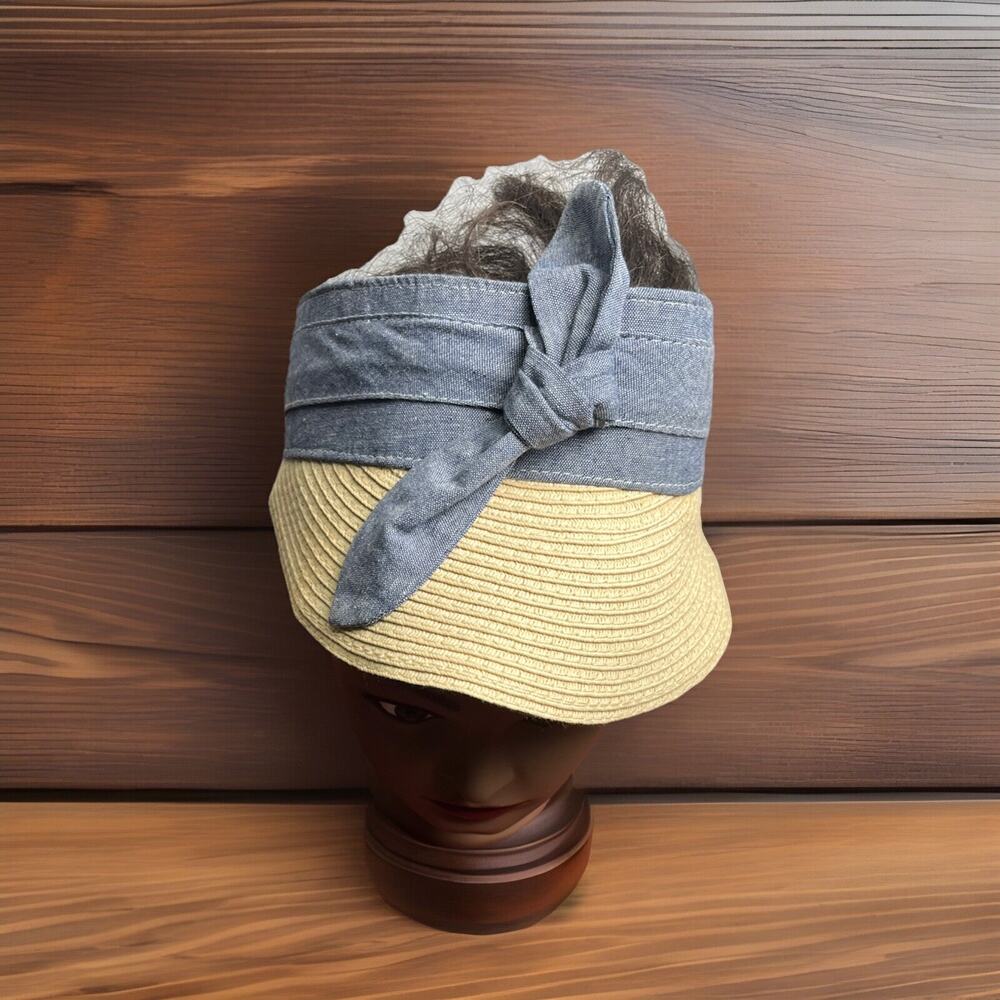 mixit open top hat with denim bowtie, vintage
